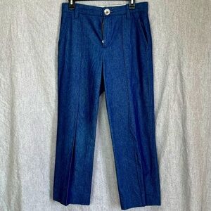 Marc Jacobs Women Medium Blue Seamed Pants Sz 4 Business Formal 100% Cotton Work